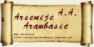 Arsenije Arambašić vizit kartica